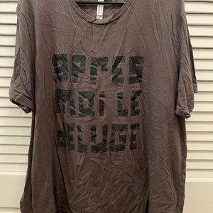 Graphic Tee, olive green, French quote, plus size
